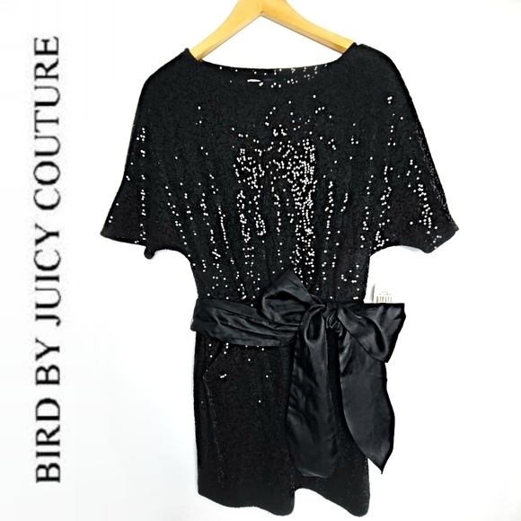 NWT BIRD By Juicy Couture ANYA Sequence Belted Pocketed Dress Sz P MSRP $498 - Picture 2 of 7